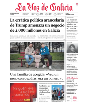 Cover of La Voz de Galicia (Pontevedra)