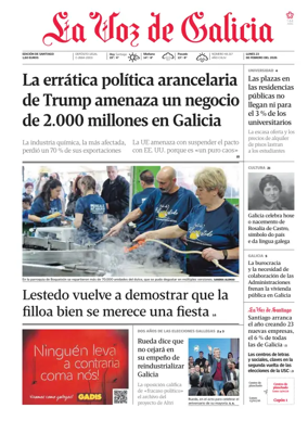 Cover of La Voz de Galicia (Santiago)