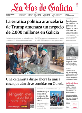 Cover of La Voz de Galicia (Viveiro)