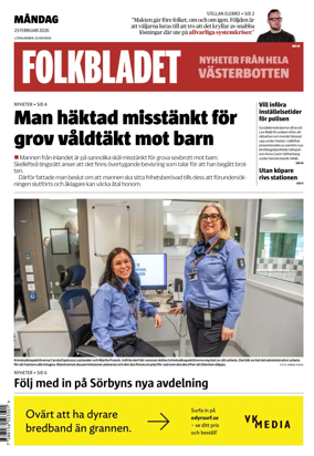 Cover of Folkbladet Vasterbotten
