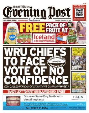 Cover of South Wales Evening Post