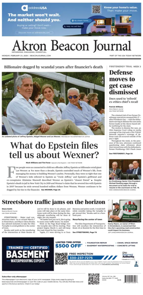 Cover of Akron Beacon Journal