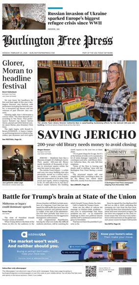 Cover of Burlington Free Press