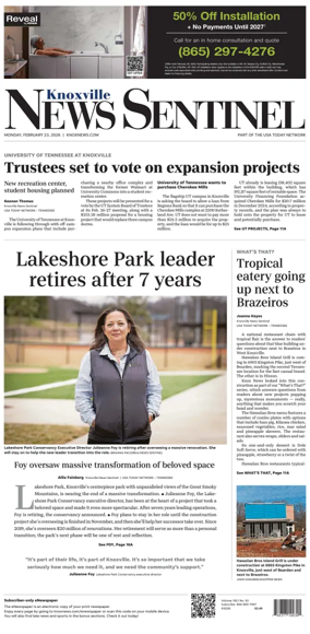 Cover of Knoxville News Sentinel