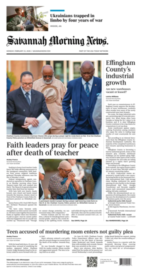 Cover of Savannah Morning News