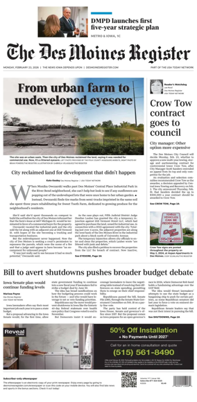 Cover of The Des Moines Register