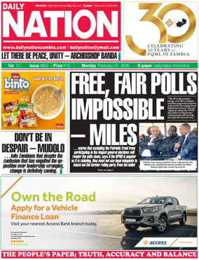 Cover of Daily Nation Newspaper