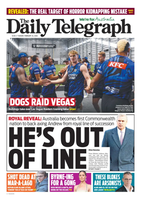 Cover of The Daily Telegraph (Sydney)