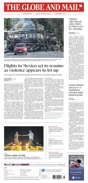 Cover of The Globe and Mail (Alberta Edition)