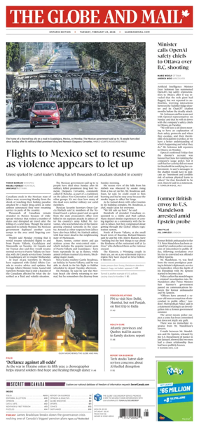 Cover of The Globe and Mail (Ontario Edition)