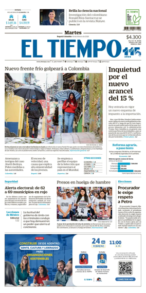 Cover of El Tiempo (Bogota)