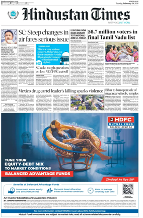 Cover of Hindustan Times (West UP)