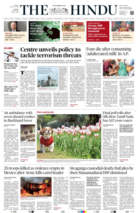 Cover of The Hindu (Madurai)