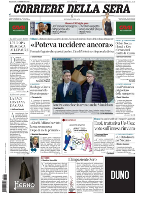 Cover of Corriere della Sera