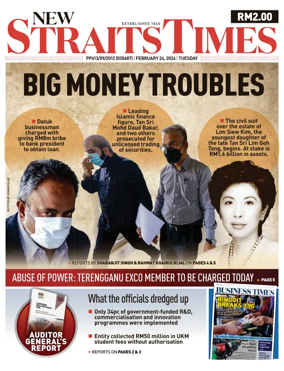 Cover of New Straits Times