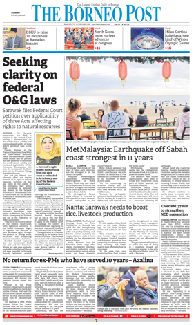 Cover of The Borneo Post (Sarawak)
