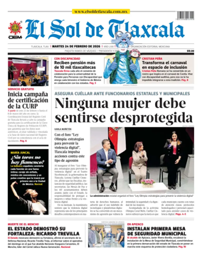 Cover of El Sol de Tlaxcala