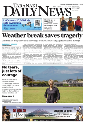 Cover of Taranaki Daily News