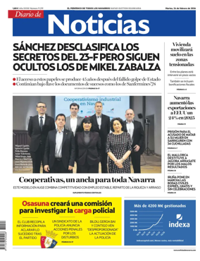 Cover of Diario de Noticias (Spain)