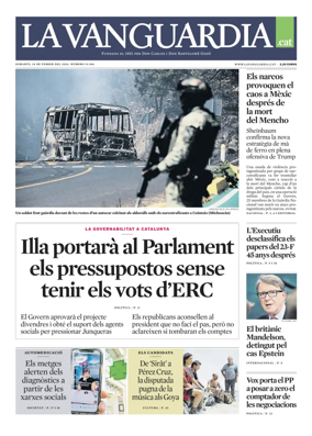 Cover of La Vanguardia (Catala)