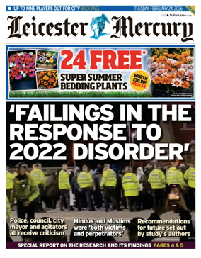 Cover of Leicester Mercury