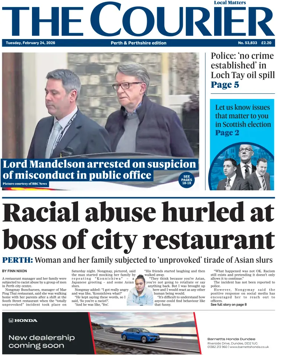 Cover of The Courier & Advertiser (Perth and Perthshire Edition)