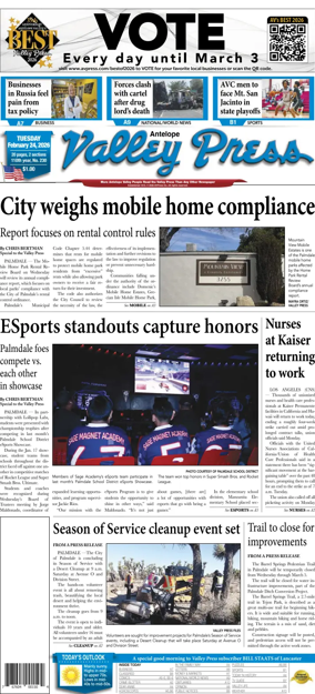 Cover of Antelope Valley Press