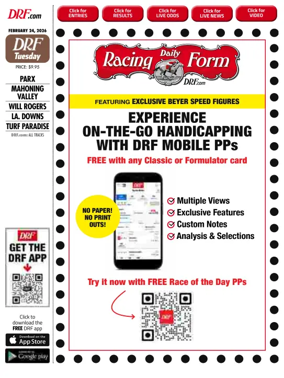 Cover of Daily Racing Form National Digital Edition