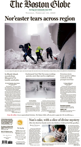 Cover of The Boston Globe