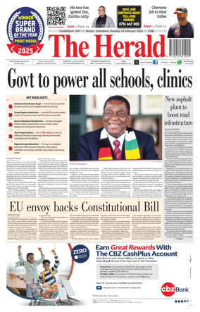 Cover of The Herald (Zimbabwe)
