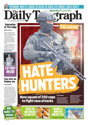 Cover of The Daily Telegraph (Sydney)