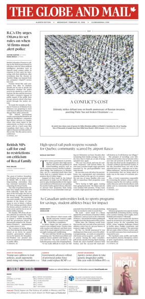 Cover of The Globe and Mail (Alberta Edition)