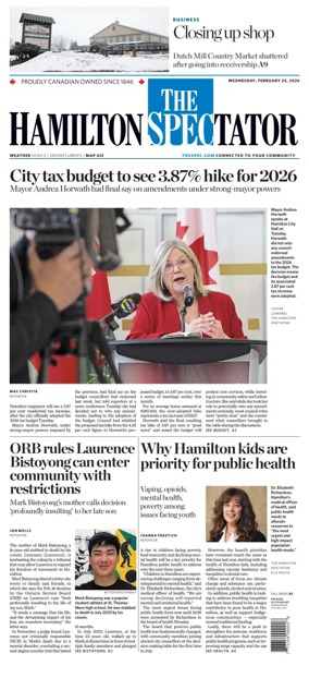 Cover of The Hamilton Spectator