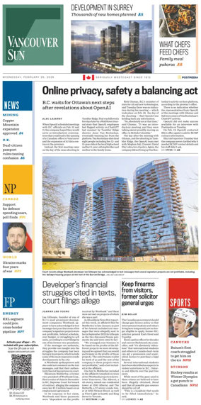Cover of Vancouver Sun