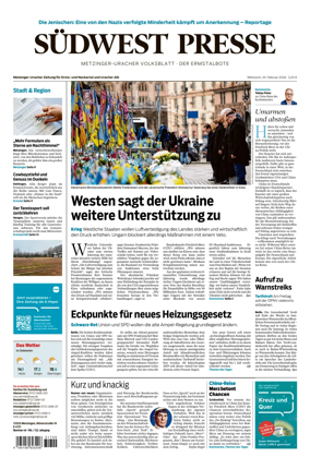 Cover of Sudwest Presse - Metzinger Uracher Volksblatt - Der Ermstalbote