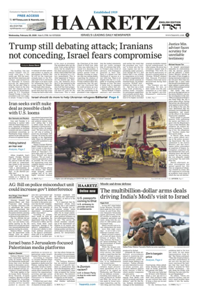 Cover of Haaretz english edition