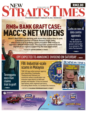 Cover of New Straits Times