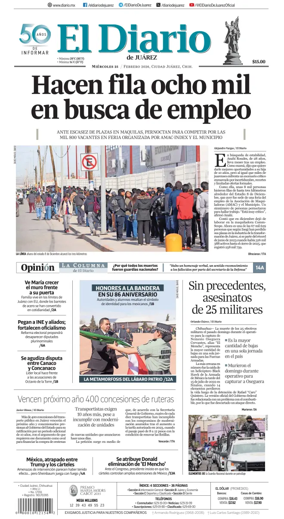 Cover of El Diario de Juarez