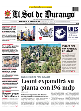 Cover of El Sol de Durango