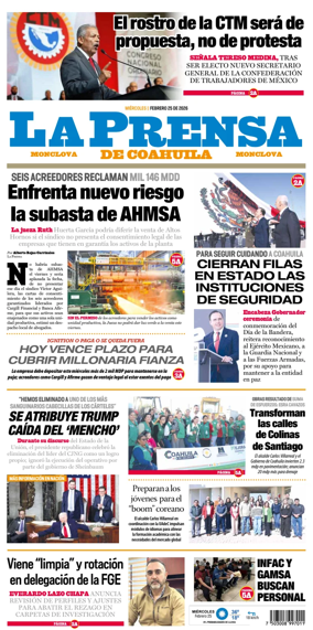 Cover of La Prensa de Coahuila