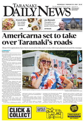 Cover of Taranaki Daily News