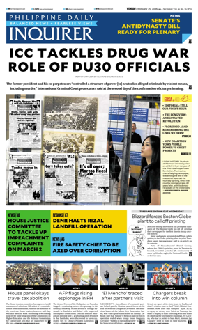 Cover of Philippine Daily Inquirer