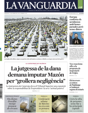 Cover of La Vanguardia (Catalonia - 1st edition)