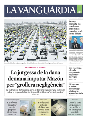Cover of La Vanguardia (Catala)
