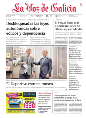 Cover of La Voz de Galicia (A Coruna)