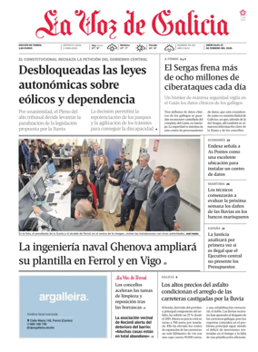 Cover of La Voz de Galicia (Ferrol)