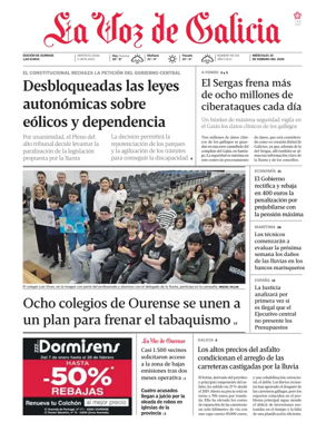 Cover of La Voz de Galicia (Ourense)