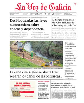 Cover of La Voz de Galicia (Pontevedra)