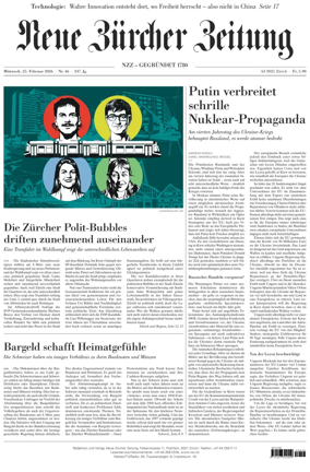 Cover of Neue Zurcher Zeitung