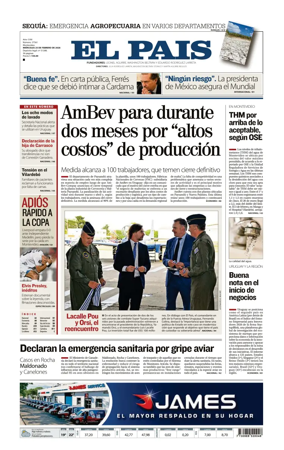 Cover of El Pais (Uruguay)